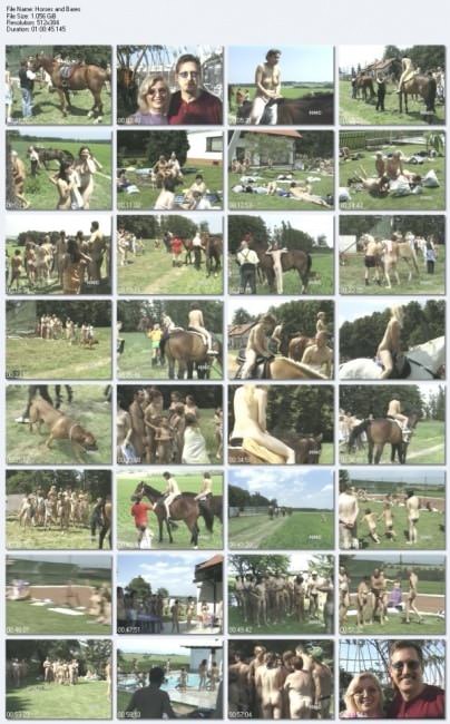 乗馬の大人や若いヌーディスト動画 | Horseback riding adult and young naturists video [European naturism]